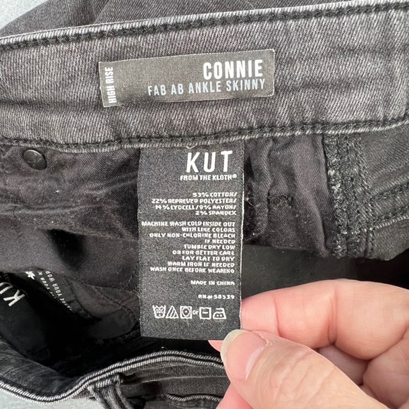 KUT from the Kloth Black Skinny Jeans Womens 10 Connie Fab Ab Ankle KP1224ME3 - Picture 5 of 11